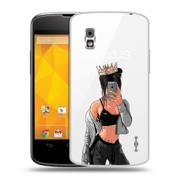 Пластиковый чехол на LG Google Nexus 4 с принтом Женские принты Пластиковый чехол на LG Google Nexus 4 с принтом Женские принты