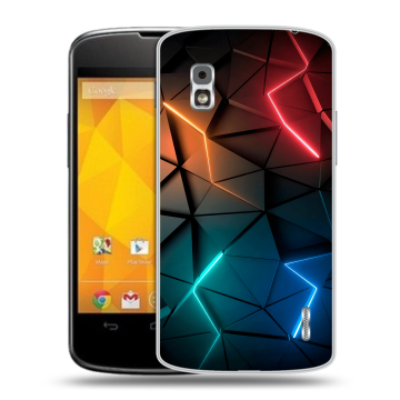 Пластиковый чехол на LG Google Nexus 4 с принтом Абстракция неон