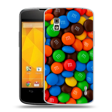 Пластиковый чехол на LG Google Nexus 4 с принтом Конфеты Пластиковый чехол на LG Google Nexus 4 с принтом Конфеты