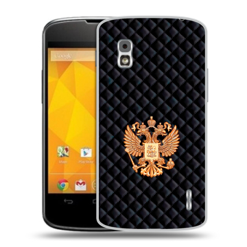 Пластиковый чехол на LG Google Nexus 4 с принтом Герб России принт