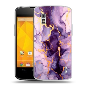 Пластиковый чехол на LG Google Nexus 4 с принтом Мрамор