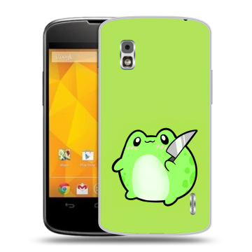 Пластиковый чехол на LG Google Nexus 4 с принтом Лягушенок