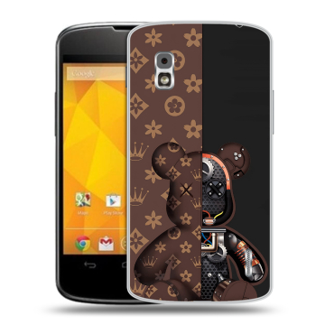 Пластиковый чехол на LG Google Nexus 4 с принтом Луи робот