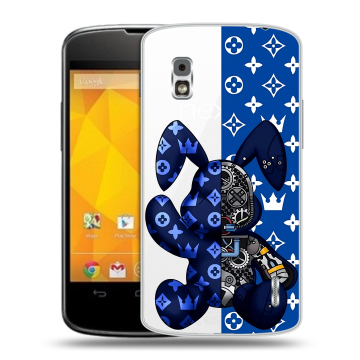 Пластиковый чехол на LG Google Nexus 4 с принтом Луи робот