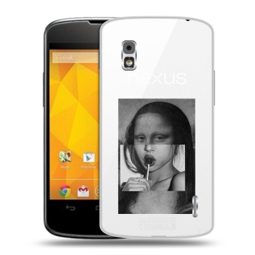 Пластиковый чехол на LG Google Nexus 4 с принтом Мона Лиза