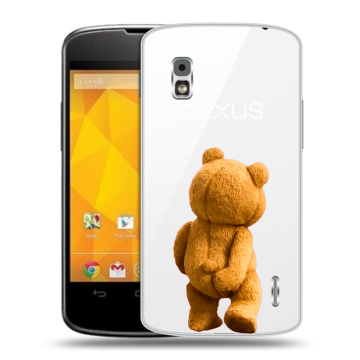 Пластиковый чехол на LG Google Nexus 4 с принтом Медведь