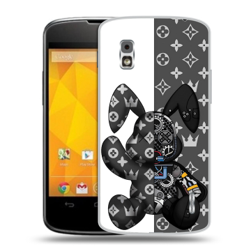 Пластиковый чехол на LG Google Nexus 4 с принтом Луи робот
