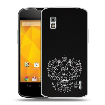Пластиковый чехол на LG Google Nexus 4 с принтом Герб России