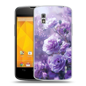 Пластиковый чехол на LG Google Nexus 4 с принтом Розы цветы