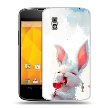 Пластиковый чехол на LG Google Nexus 4 с принтом кролик зайчик