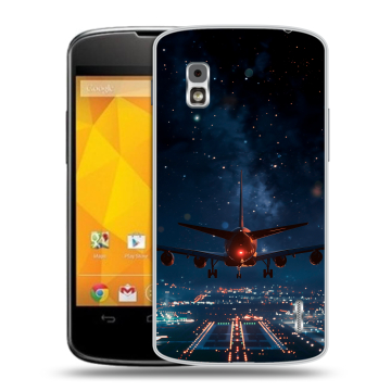 Пластиковый чехол на LG Google Nexus 4 с принтом самолет