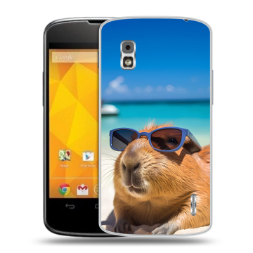 Пластиковый чехол на LG Google Nexus 4 с принтом Капибара