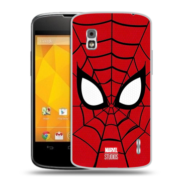Пластиковый чехол на LG Google Nexus 4 с принтом человек паук spiderman