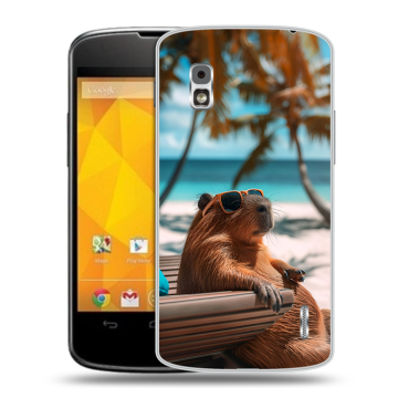 Пластиковый чехол на LG Google Nexus 4 с принтом Капибара