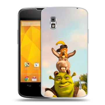 Пластиковый чехол на LG Google Nexus 4 с принтом Шрек Shrek