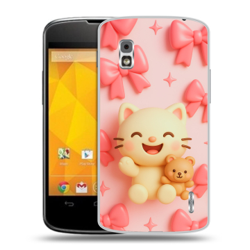 Пластиковый чехол на LG Google Nexus 4 с принтом для девочек