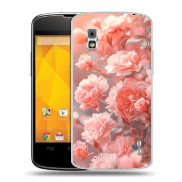 Пластиковый чехол на LG Google Nexus 4 с принтом Розы цветы
