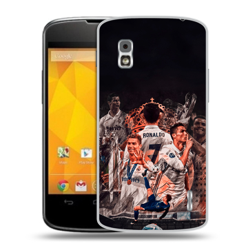 Пластиковый чехол на LG Google Nexus 4 с принтом Реал Роналдо Real Ronaldo Пластиковый чехол на LG Google Nexus 4 с принтом Реал Роналдо Real Ronaldo