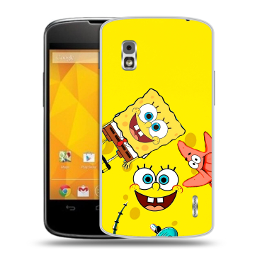 Пластиковый чехол на LG Google Nexus 4 с принтом Спанч боб Спанчбоб Пластиковый чехол на LG Google Nexus 4 с принтом Спанч боб Спанчбоб