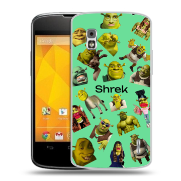 Пластиковый чехол на LG Google Nexus 4 с принтом Шрек Shrek