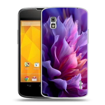 Пластиковый чехол на LG Google Nexus 4 с принтом женский цветы
