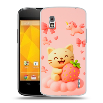 Пластиковый чехол на LG Google Nexus 4 с принтом для девочек