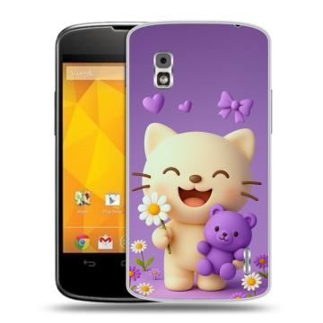 Пластиковый чехол на LG Google Nexus 4 с принтом для девочек