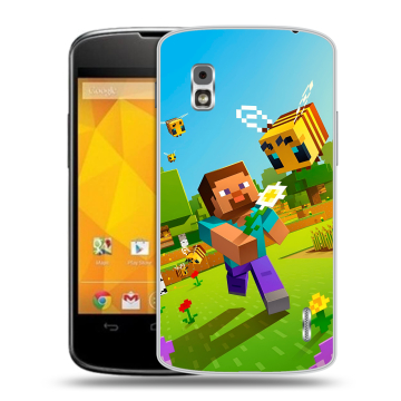 Пластиковый чехол на LG Google Nexus 4 с принтом Майнкрафт Minecraft Пластиковый чехол на LG Google Nexus 4 с принтом Майнкрафт Minecraft