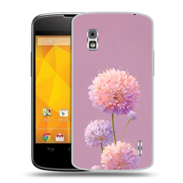 Пластиковый чехол на LG Google Nexus 4 с принтом Цветы