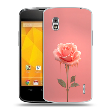 Пластиковый чехол на LG Google Nexus 4 с принтом Розовая роза