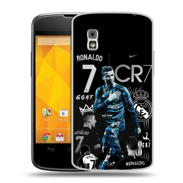 Пластиковый чехол на LG Google Nexus 4 с принтом Реал Роналдо Пластиковый чехол на LG Google Nexus 4 с принтом Реал Роналдо
