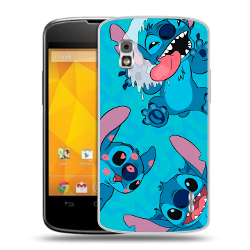 Пластиковый чехол на LG Google Nexus 4 с принтом Лило и Стич Пластиковый чехол на LG Google Nexus 4 с принтом Лило и Стич
