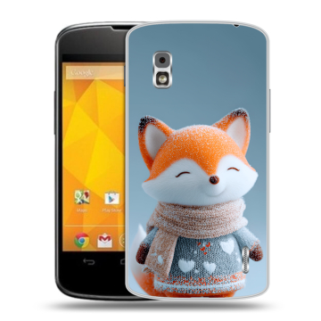 Пластиковый чехол на LG Google Nexus 4 с принтом Лиса