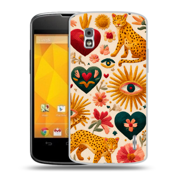 Пластиковый чехол на LG Google Nexus 4 с принтом Модный принт