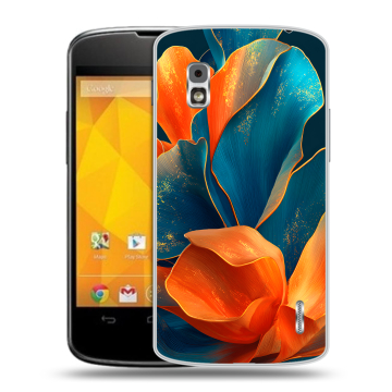 Пластиковый чехол на LG Google Nexus 4 с принтом Цветы