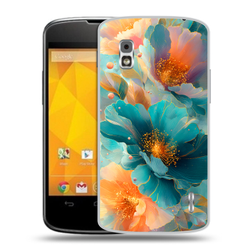 Пластиковый чехол на LG Google Nexus 4 с принтом Цветы