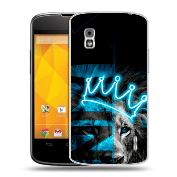 Пластиковый чехол на LG Google Nexus 4 с принтом Король лев