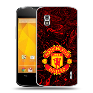 Пластиковый чехол на LG Google Nexus 4 с принтом Manchester United