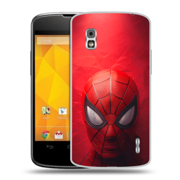 Пластиковый чехол на LG Google Nexus 4 с принтом Spiderman Человек паук