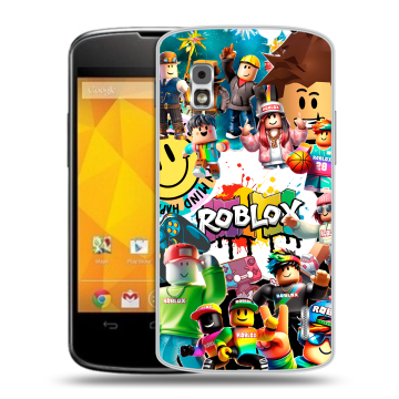 Пластиковый чехол на LG Google Nexus 4 с принтом Roblox Роблокс