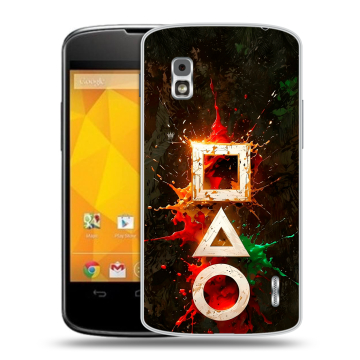 Пластиковый чехол на LG Google Nexus 4 с принтом Squid Game Игра кальмара