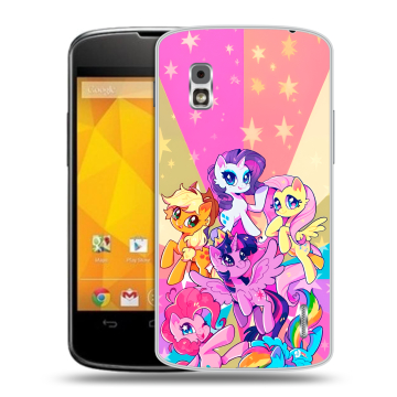 Пластиковый чехол на LG Google Nexus 4 с принтом My little pony Дружба чудо