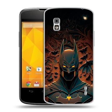 Пластиковый чехол на LG Google Nexus 4 с принтом Batman Бэтмен
