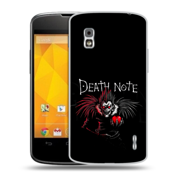 Пластиковый чехол на LG Google Nexus 4 с принтом Death note Тетрадь смерти
