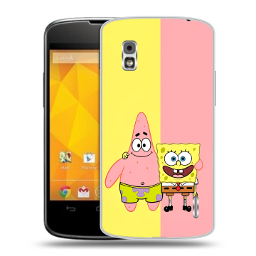 Пластиковый чехол на LG Google Nexus 4 с принтом Спанч боб Спанчбоб