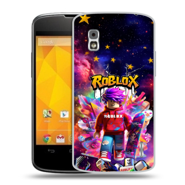 Пластиковый чехол на LG Google Nexus 4 с принтом Roblox Роблокс