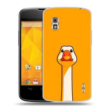 Пластиковый чехол на LG Google Nexus 4 с принтом Смешная утка