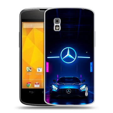 Пластиковый чехол на LG Google Nexus 4 с принтом Mercedes Мерседес