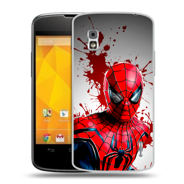 Пластиковый чехол на LG Google Nexus 4 с принтом Spiderman Человек паук