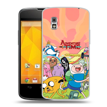 Пластиковый чехол на LG Google Nexus 4 с принтом Adventure time Время приключений